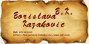 Borislava Kazaković vizit kartica